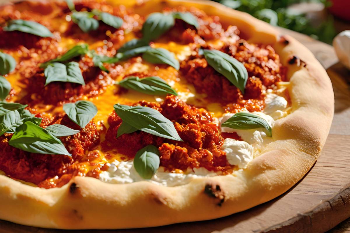 nduja and ricotta pizza