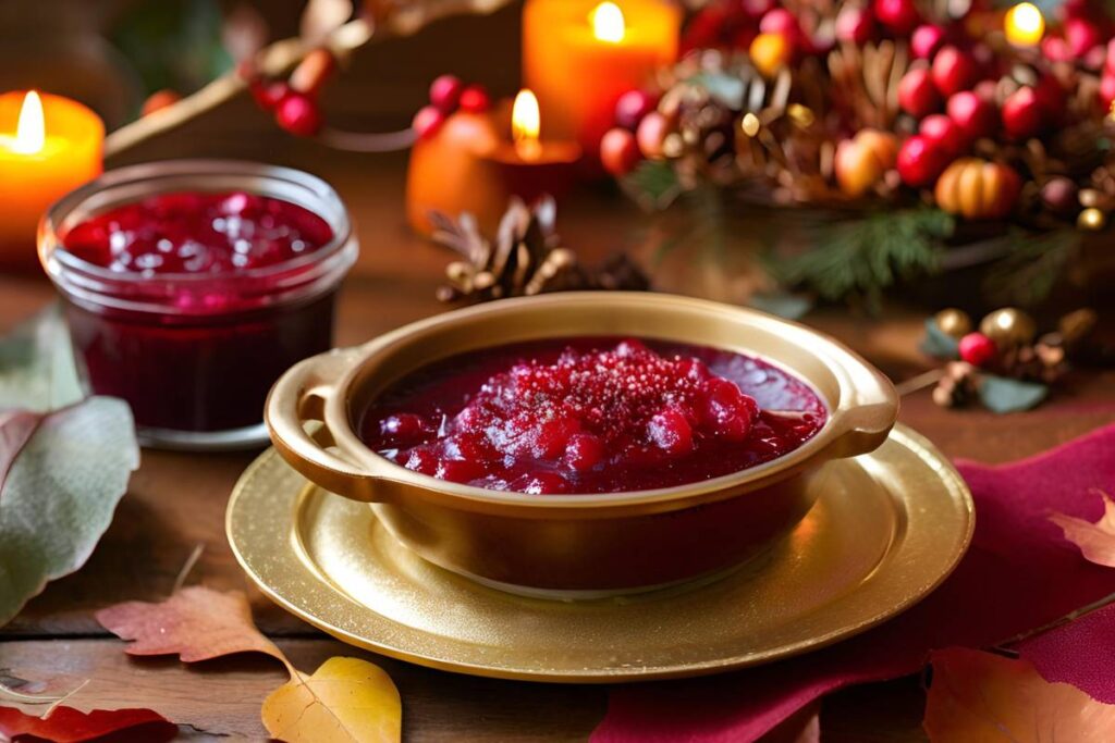 thanksgiving tangy cranberry sauce dish