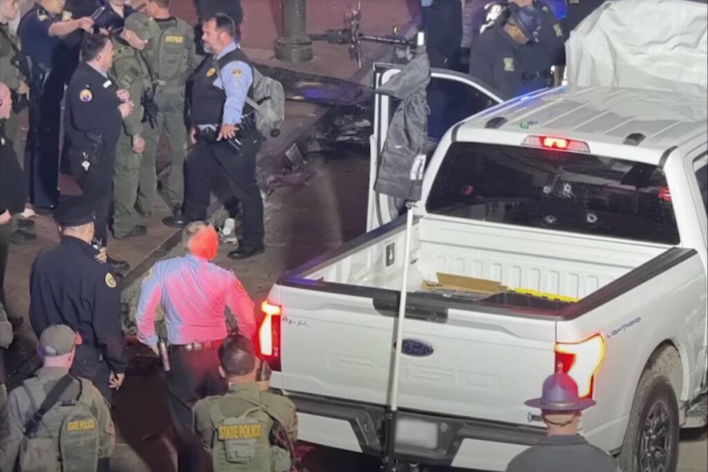 new orleans attack - 15 killed by shamsud-din jabbar driving a white ford truck