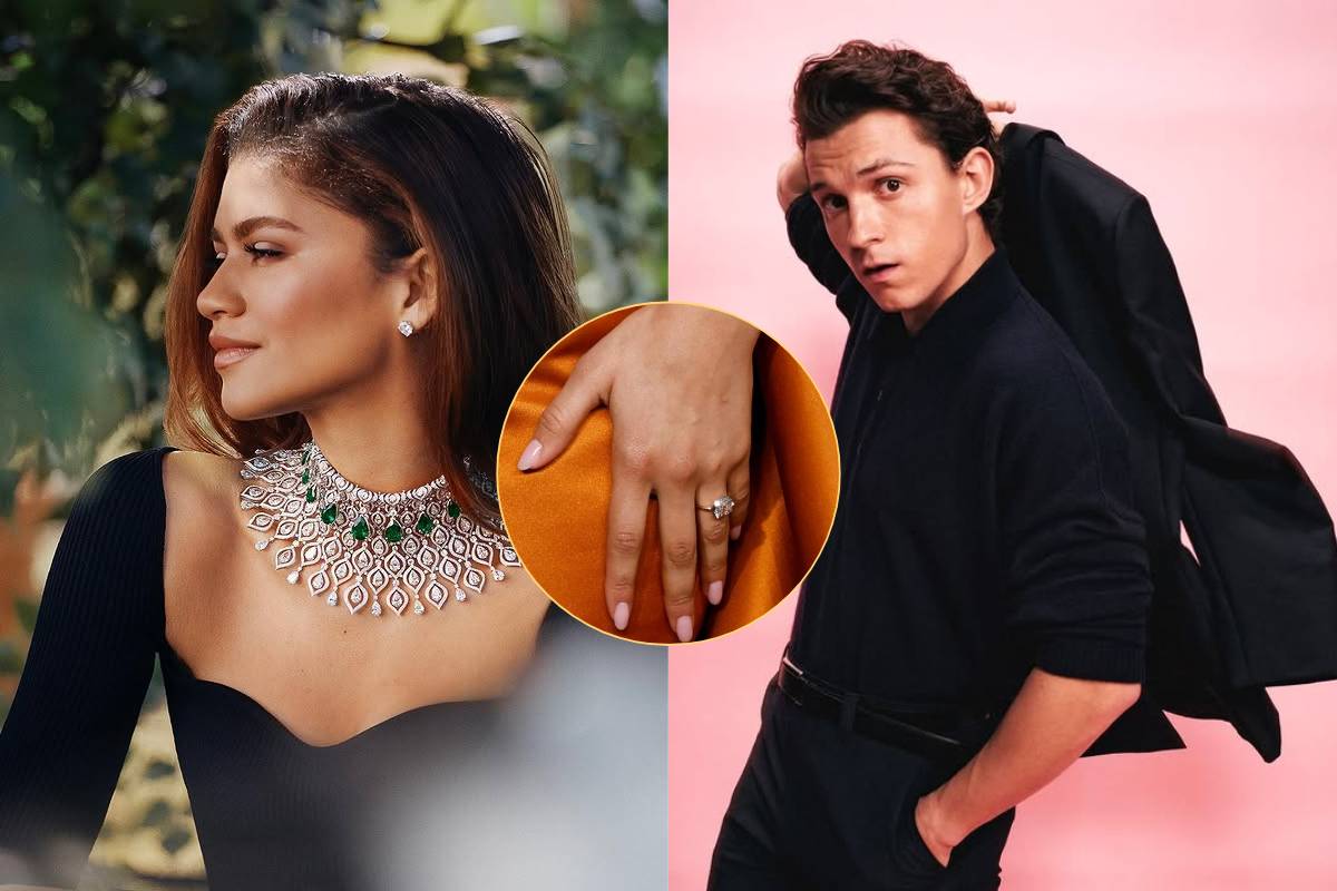 zendaya engagement rumours with tom holland as she wears a diamond ring at golden globe 2025 awards