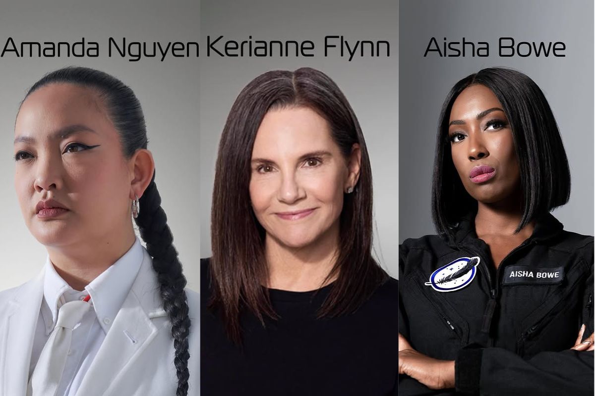 aisha bowe, amanda nguyen and kerianne-flynn in blue origin space mission