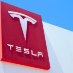 tesla stock price falls